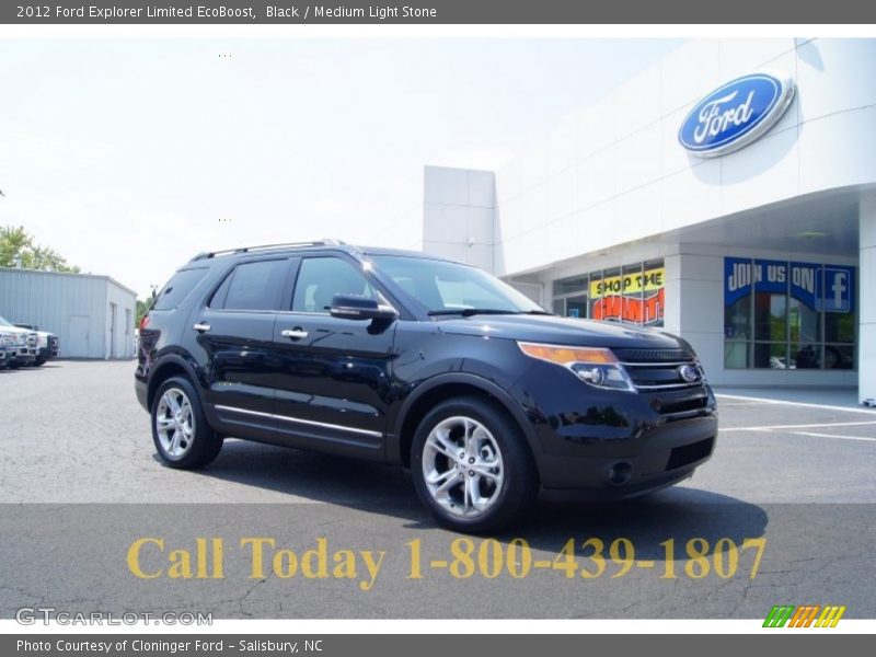 Black / Medium Light Stone 2012 Ford Explorer Limited EcoBoost