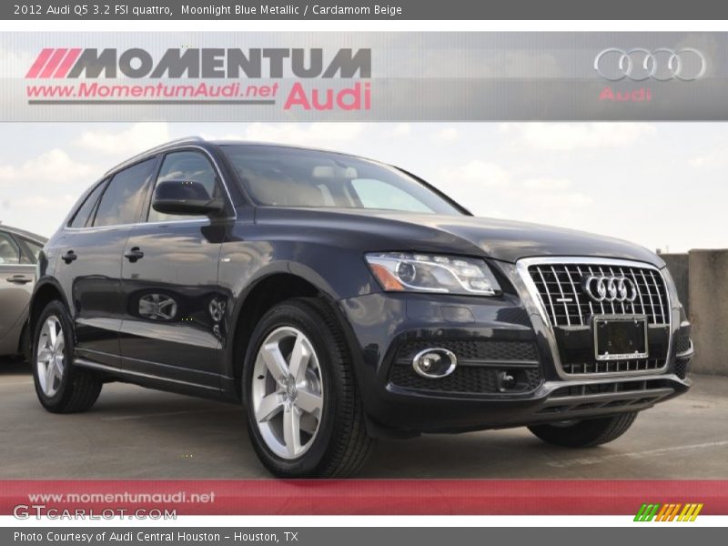 Moonlight Blue Metallic / Cardamom Beige 2012 Audi Q5 3.2 FSI quattro