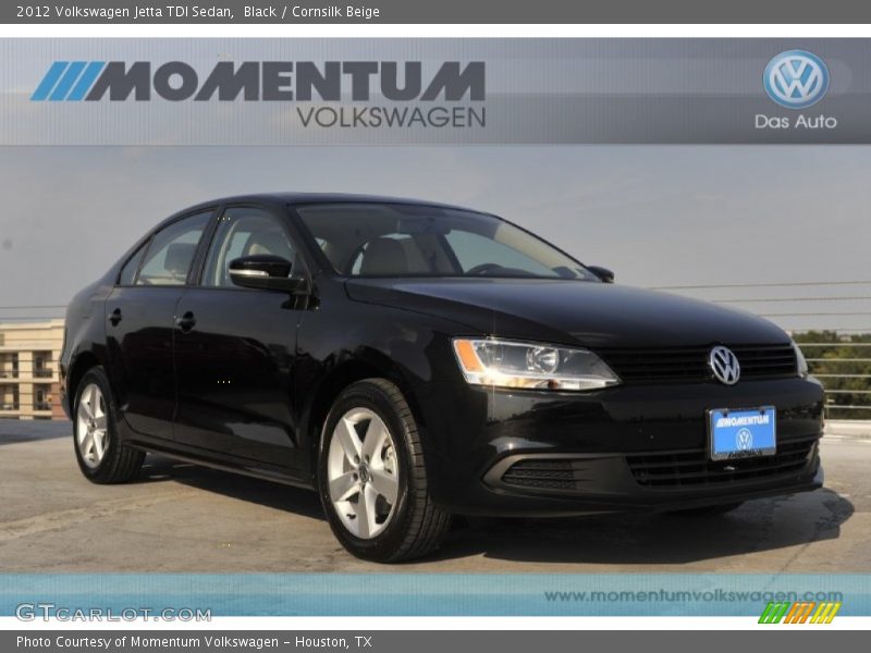 Black / Cornsilk Beige 2012 Volkswagen Jetta TDI Sedan