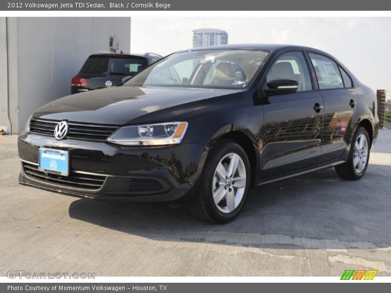 Black / Cornsilk Beige 2012 Volkswagen Jetta TDI Sedan