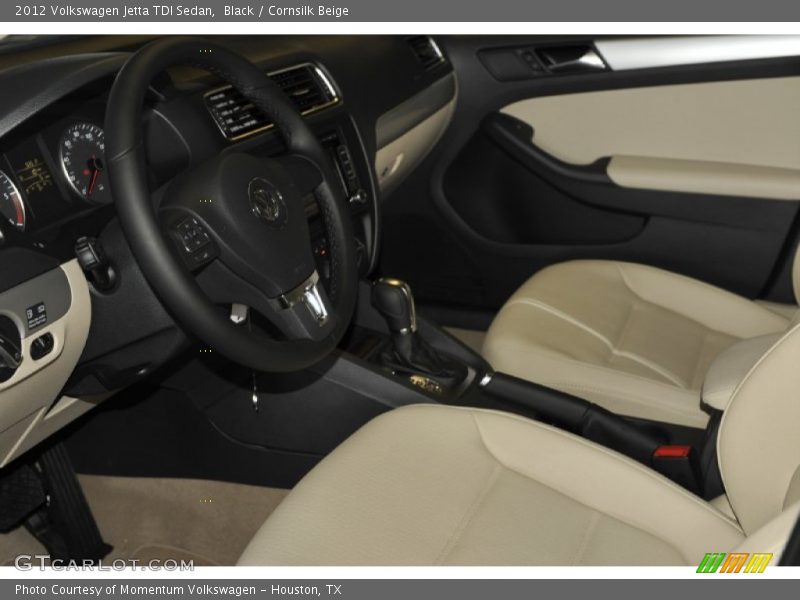 Black / Cornsilk Beige 2012 Volkswagen Jetta TDI Sedan