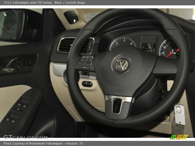 Black / Cornsilk Beige 2012 Volkswagen Jetta TDI Sedan