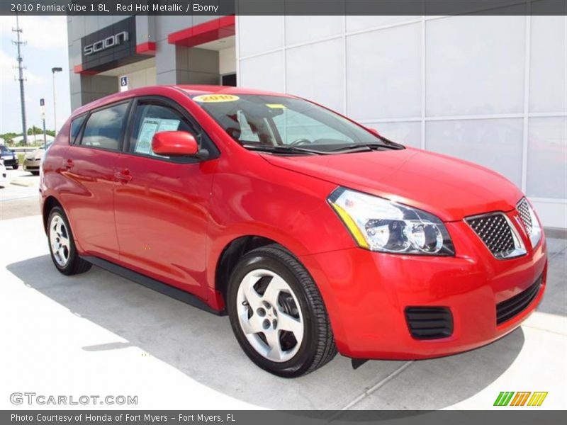 Red Hot Metallic / Ebony 2010 Pontiac Vibe 1.8L