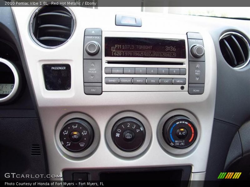 Red Hot Metallic / Ebony 2010 Pontiac Vibe 1.8L