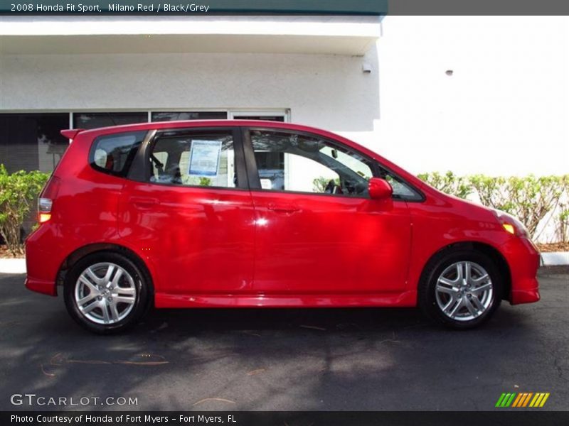 Milano Red / Black/Grey 2008 Honda Fit Sport