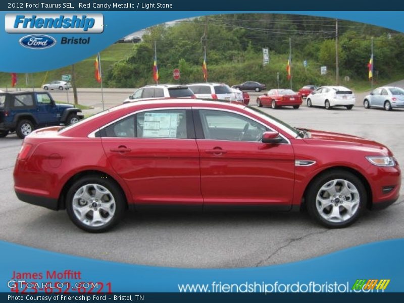 Red Candy Metallic / Light Stone 2012 Ford Taurus SEL