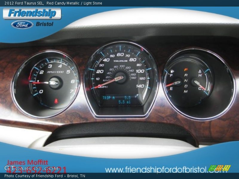 Red Candy Metallic / Light Stone 2012 Ford Taurus SEL