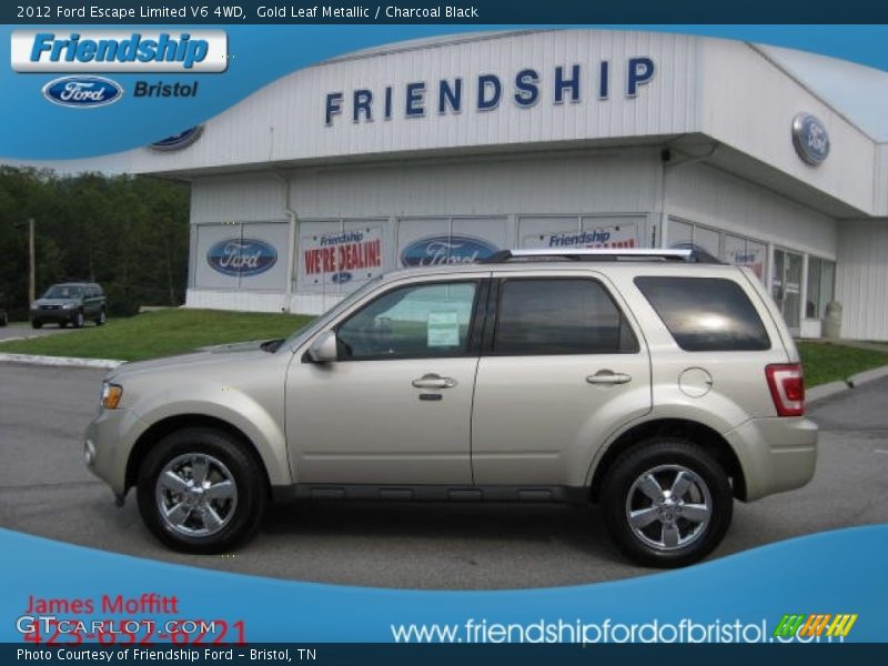 Gold Leaf Metallic / Charcoal Black 2012 Ford Escape Limited V6 4WD