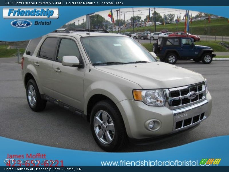 Gold Leaf Metallic / Charcoal Black 2012 Ford Escape Limited V6 4WD