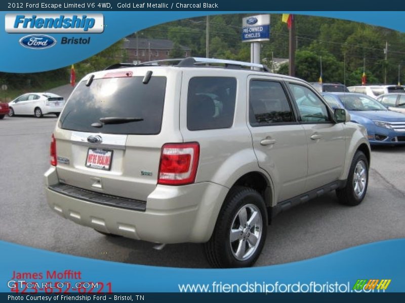 Gold Leaf Metallic / Charcoal Black 2012 Ford Escape Limited V6 4WD