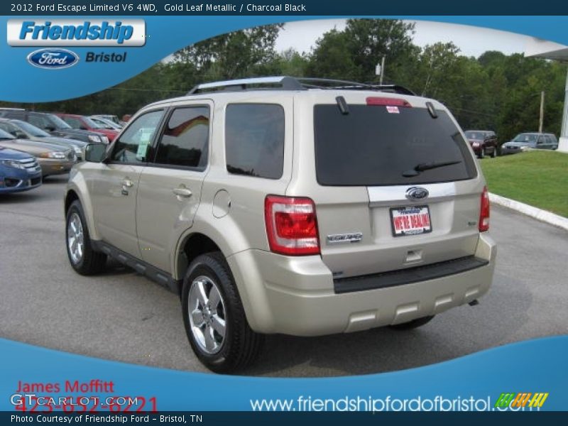 Gold Leaf Metallic / Charcoal Black 2012 Ford Escape Limited V6 4WD