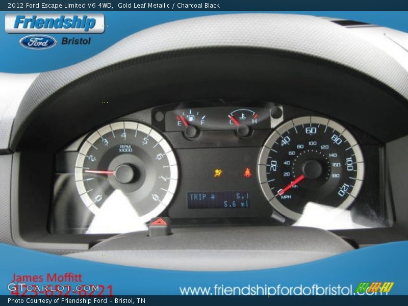Gold Leaf Metallic / Charcoal Black 2012 Ford Escape Limited V6 4WD