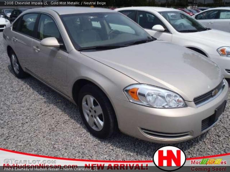 Gold Mist Metallic / Neutral Beige 2008 Chevrolet Impala LS