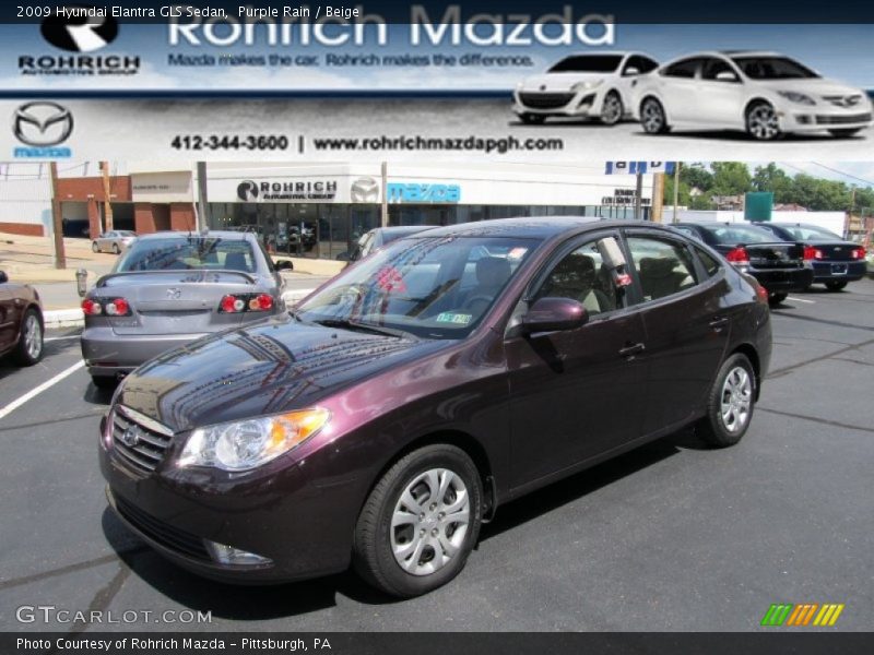 Purple Rain / Beige 2009 Hyundai Elantra GLS Sedan