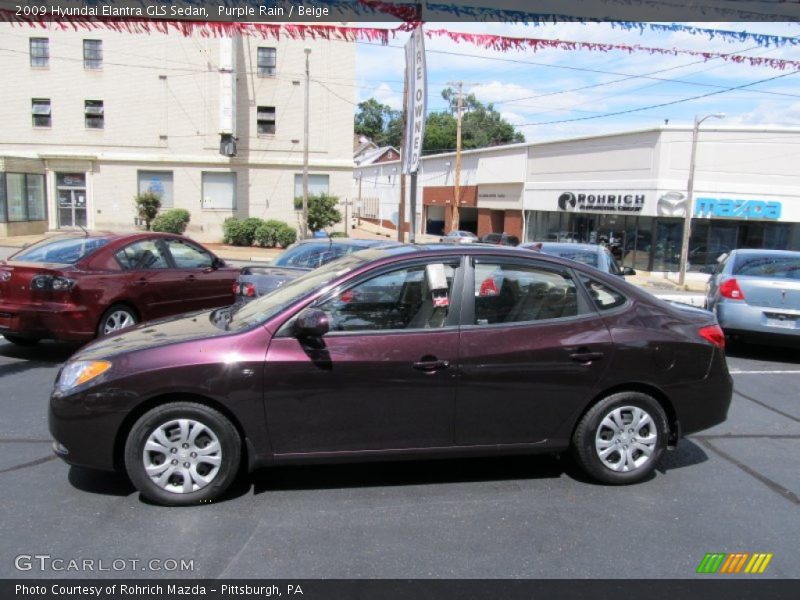 Purple Rain / Beige 2009 Hyundai Elantra GLS Sedan