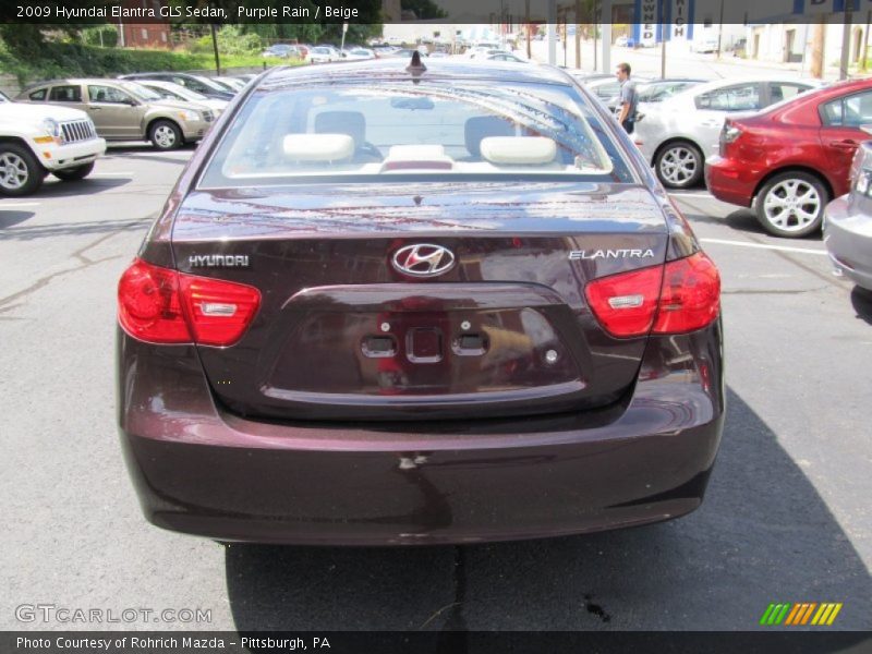 Purple Rain / Beige 2009 Hyundai Elantra GLS Sedan