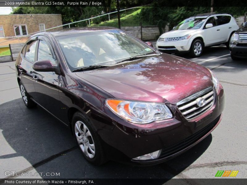 Purple Rain / Beige 2009 Hyundai Elantra GLS Sedan