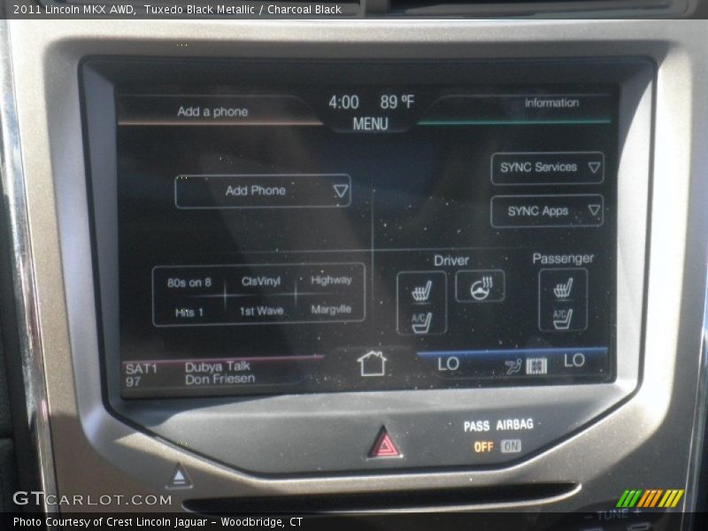 Tuxedo Black Metallic / Charcoal Black 2011 Lincoln MKX AWD