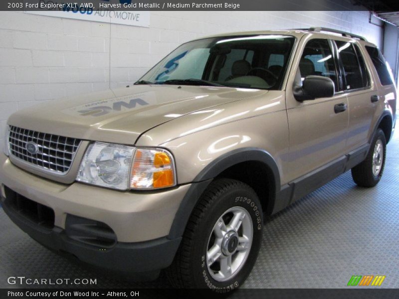 Harvest Gold Metallic / Medium Parchment Beige 2003 Ford Explorer XLT AWD