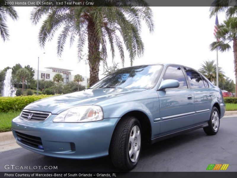 Iced Teal Pearl / Gray 2000 Honda Civic EX Sedan