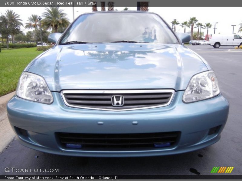 Iced Teal Pearl / Gray 2000 Honda Civic EX Sedan