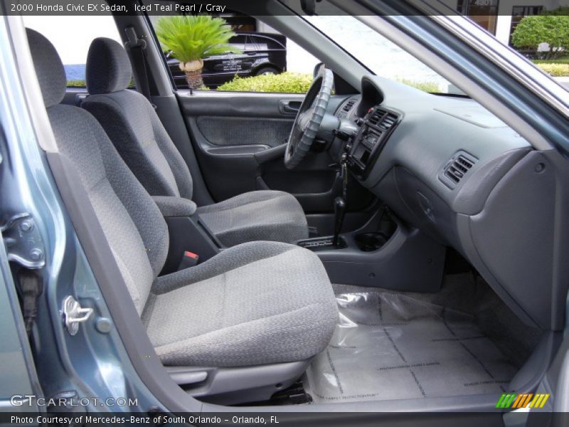 Iced Teal Pearl / Gray 2000 Honda Civic EX Sedan