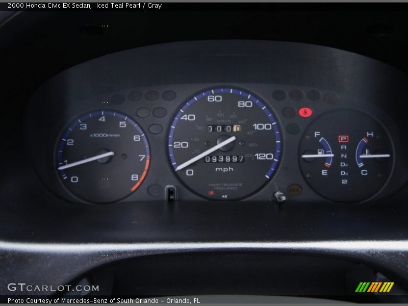  2000 Civic EX Sedan EX Sedan Gauges