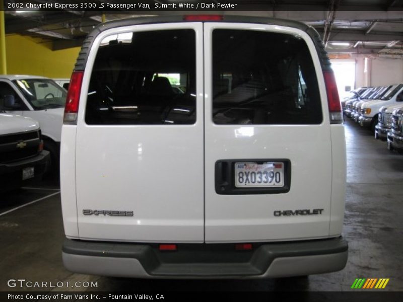 Summit White / Dark Pewter 2002 Chevrolet Express 3500 LS Passenger Van