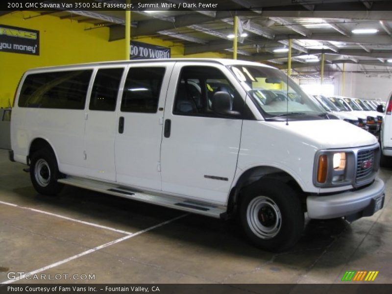 Summit White / Dark Pewter 2001 GMC Savana Van 3500 SLE Passenger