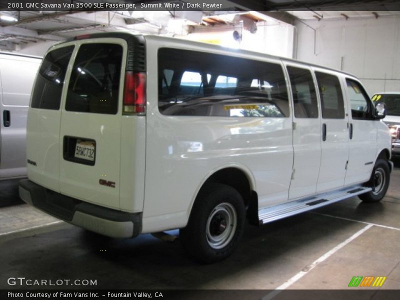 Summit White / Dark Pewter 2001 GMC Savana Van 3500 SLE Passenger