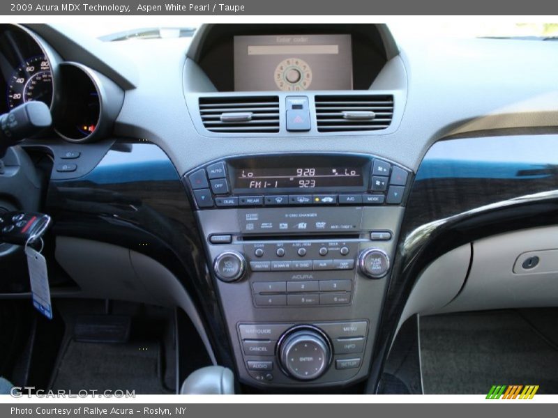 Aspen White Pearl / Taupe 2009 Acura MDX Technology