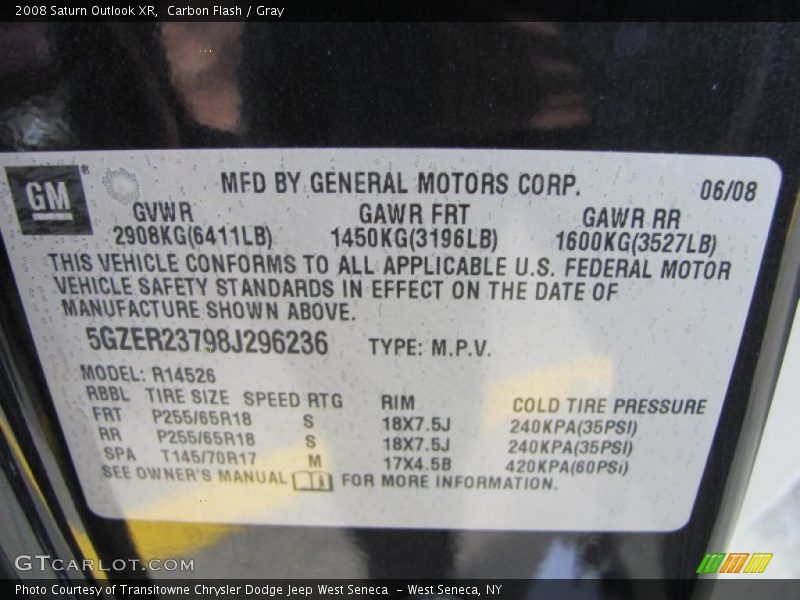 Carbon Flash / Gray 2008 Saturn Outlook XR