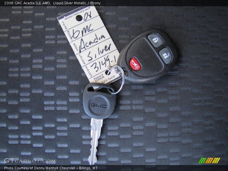 Liquid Silver Metallic / Ebony 2008 GMC Acadia SLE AWD