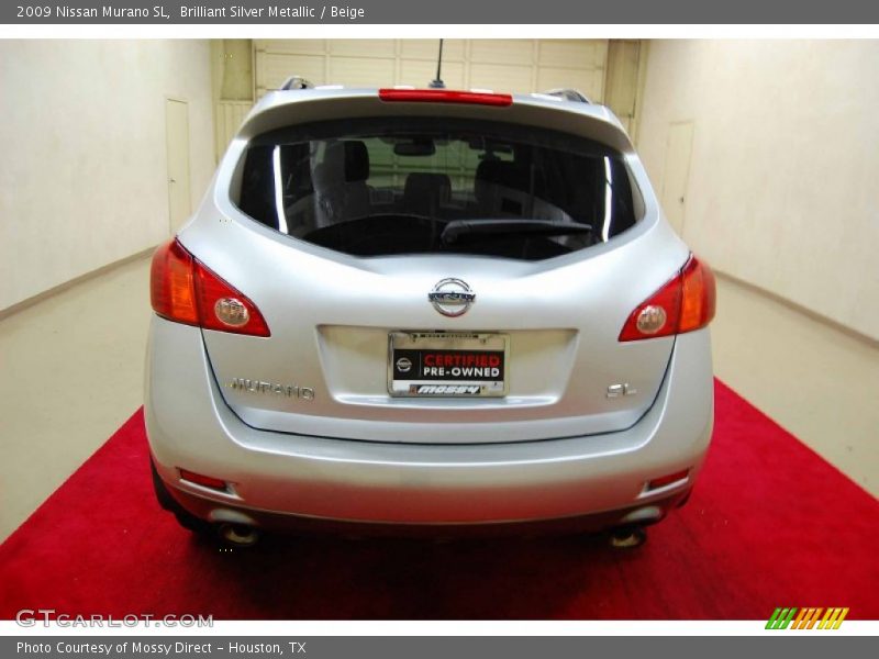 Brilliant Silver Metallic / Beige 2009 Nissan Murano SL