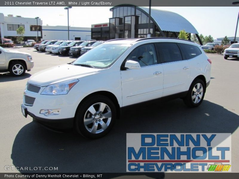 White / Light Gray/Ebony 2011 Chevrolet Traverse LTZ AWD