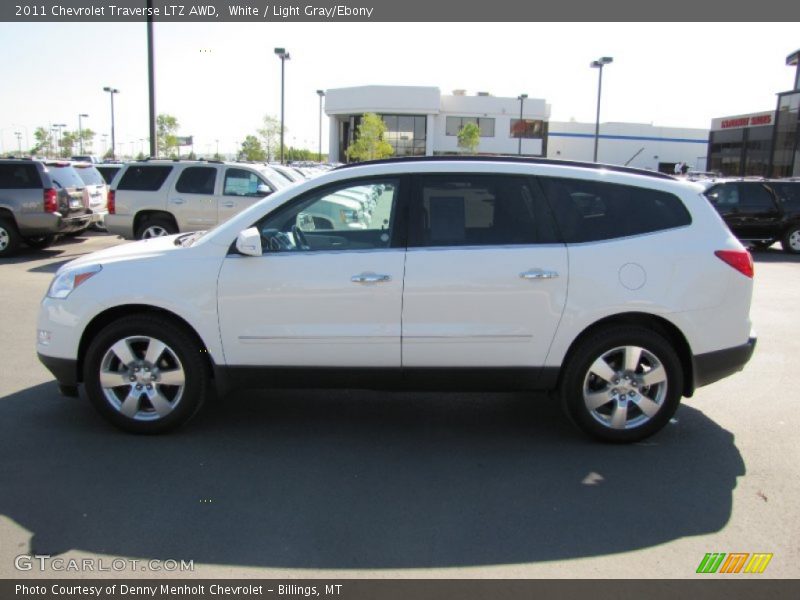 White / Light Gray/Ebony 2011 Chevrolet Traverse LTZ AWD