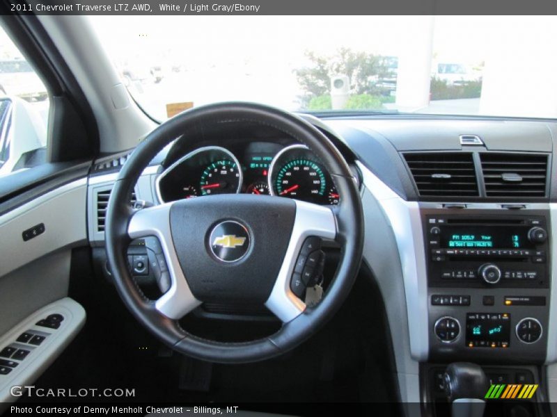 White / Light Gray/Ebony 2011 Chevrolet Traverse LTZ AWD