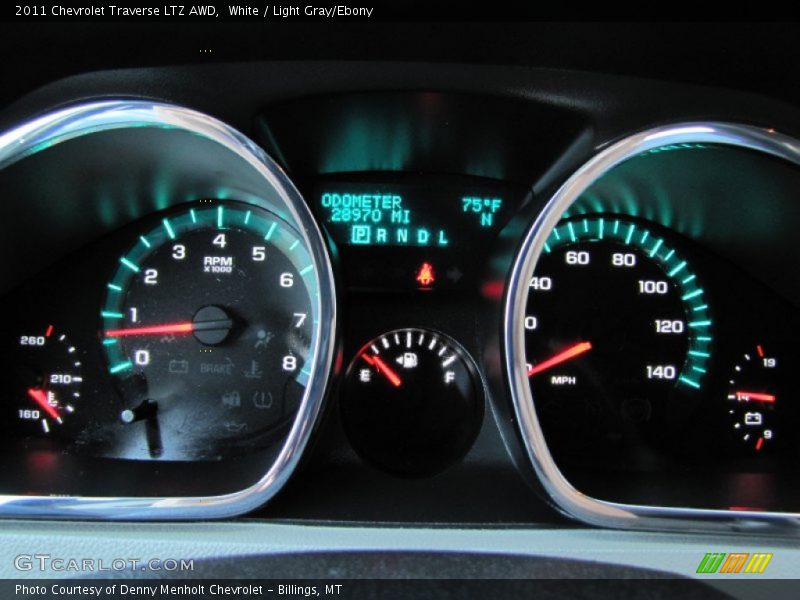 White / Light Gray/Ebony 2011 Chevrolet Traverse LTZ AWD