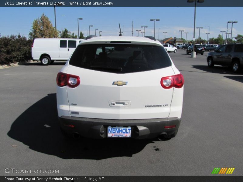 White / Light Gray/Ebony 2011 Chevrolet Traverse LTZ AWD
