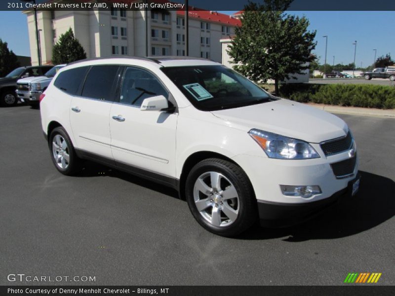 White / Light Gray/Ebony 2011 Chevrolet Traverse LTZ AWD