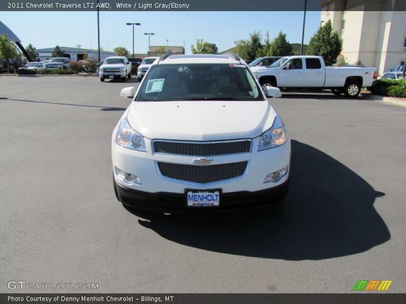 White / Light Gray/Ebony 2011 Chevrolet Traverse LTZ AWD