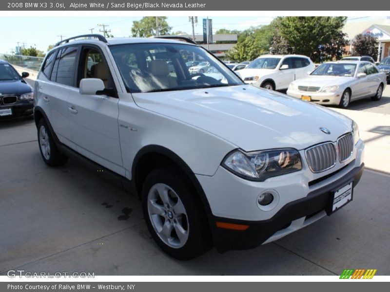 Alpine White / Sand Beige/Black Nevada Leather 2008 BMW X3 3.0si
