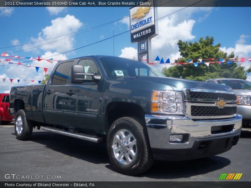 Blue Granite Metallic / Ebony 2011 Chevrolet Silverado 3500HD Crew Cab 4x4