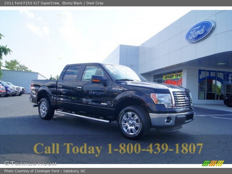 Ebony Black / Steel Gray 2011 Ford F150 XLT SuperCrew