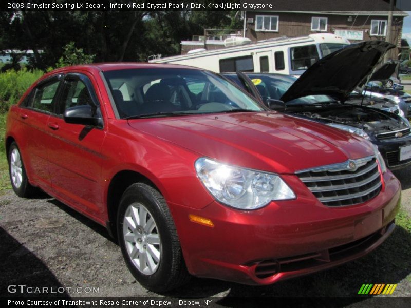 Inferno Red Crystal Pearl / Dark Khaki/Light Graystone 2008 Chrysler Sebring LX Sedan