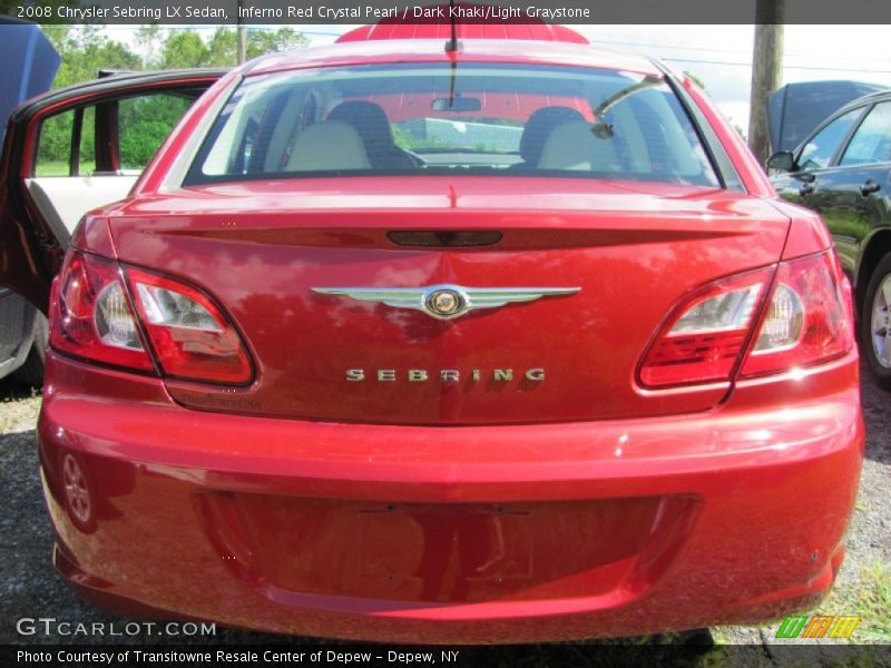 Inferno Red Crystal Pearl / Dark Khaki/Light Graystone 2008 Chrysler Sebring LX Sedan