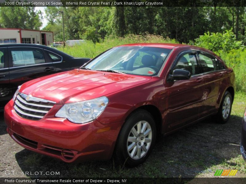 Inferno Red Crystal Pearl / Dark Khaki/Light Graystone 2008 Chrysler Sebring LX Sedan