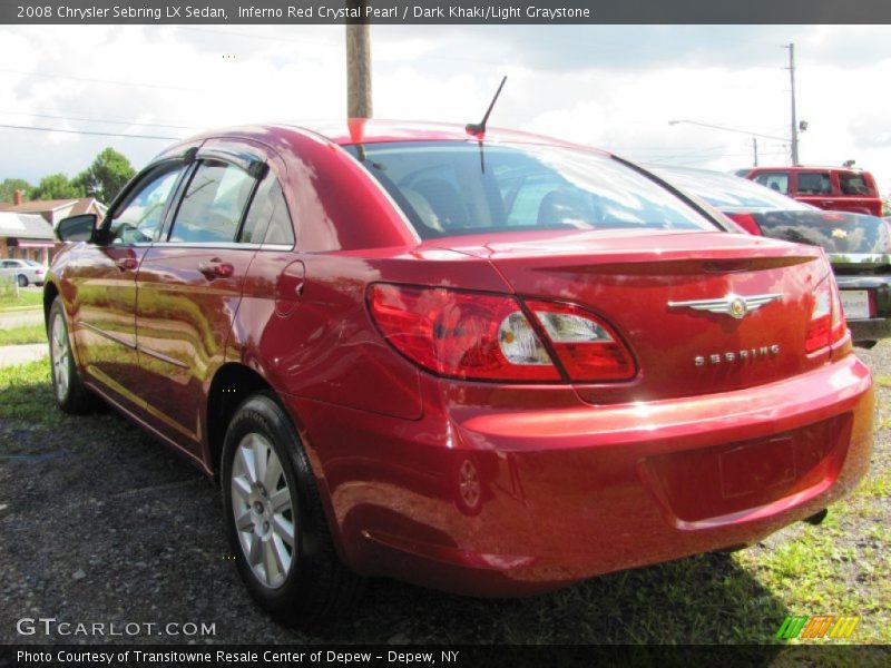 Inferno Red Crystal Pearl / Dark Khaki/Light Graystone 2008 Chrysler Sebring LX Sedan