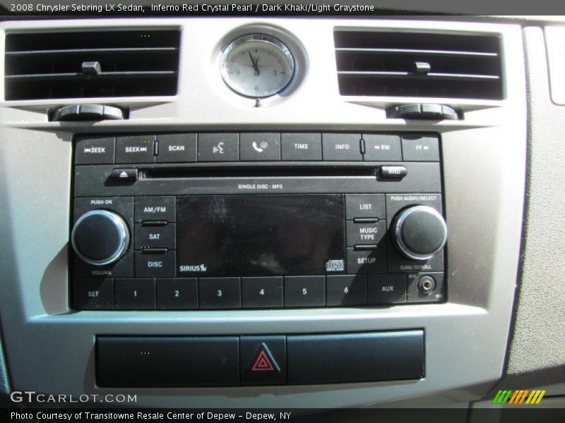 Inferno Red Crystal Pearl / Dark Khaki/Light Graystone 2008 Chrysler Sebring LX Sedan