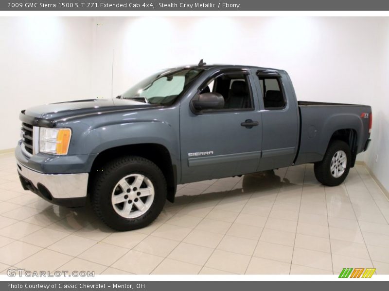 Stealth Gray Metallic / Ebony 2009 GMC Sierra 1500 SLT Z71 Extended Cab 4x4